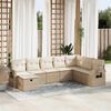 vidaXL 8-delige Loungeset met kussens poly rattan beige