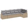 vidaXL Tuin Sofa Set met kussen 6 pcs Beige Poly riet