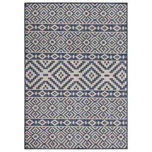 vidaXL Buitenkleed met patroon platgeweven 160x230 cm blauw