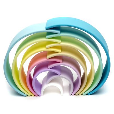 dëna 12-delige Speelgoedset Pastel regenboog siliconen