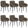 vidaXL Eettafelstoelen 6 pcs Nep Suede Leer Donkergrijs