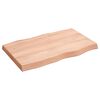 vidaXL Tafelblad natuurlijke rand 80x50x(2-6) cm eikenhout lichtbruin