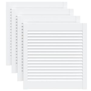 vidaXL Kastdeuren met lamellen 4 st 61,5x59,4 cm grenenhout wit