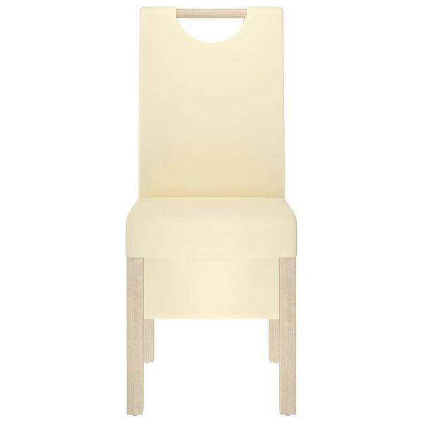 vidaXL Eetkamerstoelen 4 st kunstleer cr&egrave;mekleurig