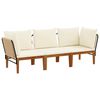 vidaXL 3 st Massief acaciahout & touw Naturel