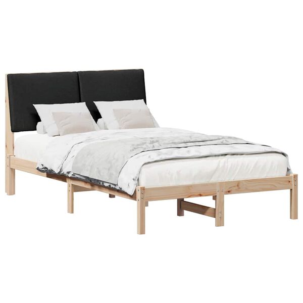vidaXL Bedframe Bruin en zwart 135 x 190 cm Massief grenenhout
