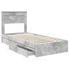 vidaXL Opslag bed met hoofdeinde Beton Grijs 90 x 190 cm Bewerkt hout