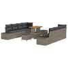 vidaXL Tuinbankenset met kussen 11 pcs Grijs poly rattan