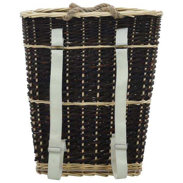 vidaXL Houtmand met draagriemen 50x44x58 cm natuurlijk wilgenhout