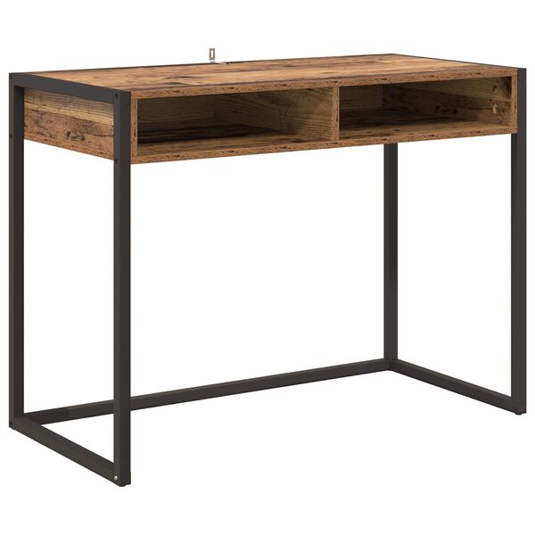 vidaXL Bureau met opslag Oud Hout 100 x 50 x 75 cm Bewerkt hout