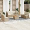 vidaXL 8-delige Loungeset met kussens poly rattan beige