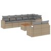 vidaXL 9-delige Loungeset met kussens poly rattan gemengd beige