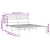vidaXL Bedframe met hoofdbord metaal wit 140x190 cm