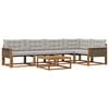 vidaXL Buiten bankenset met kussen 6 pcs Naturel en lichtgrijs