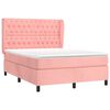 vidaXL Boxspring met matras fluweel roze 140x200 cm