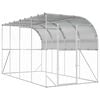vidaXL Kippenhok Tegen de Muur zilver 600 x 150 x 215 cm
