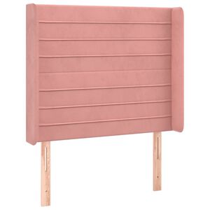 vidaXL Hoofdbord met randen 83x16x118/128 cm fluweel roze