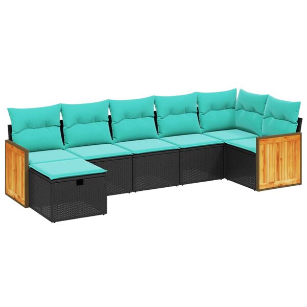 vidaXL 8-delige Loungeset met kussens poly rattan grijs