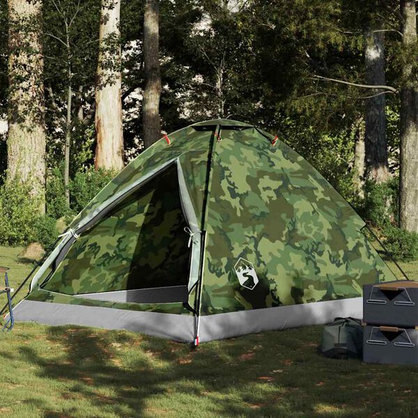 vidaXL Koepeltent 4-persoons waterdicht camouflage