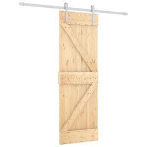 vidaXL Schuifdeur 70 x 210 cm Massief Grenenhout (Niet-Behandeld)