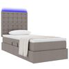 vidaXL Opbergbed met LED met matras Taupe 100 x 200 cm Polyester