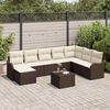 vidaXL Tuin Sofa Set met kussen 9 pcs Bruin en wit Poly riet