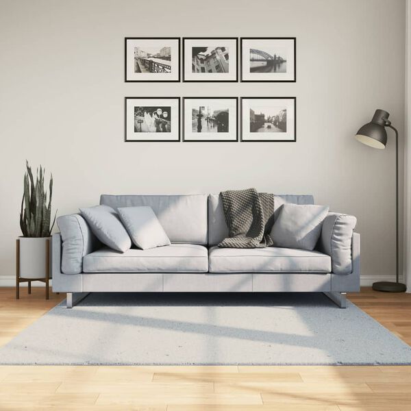 vidaXL Vloerkleed HUARTE laagpolig zacht wasbaar 160x160 cm blauw