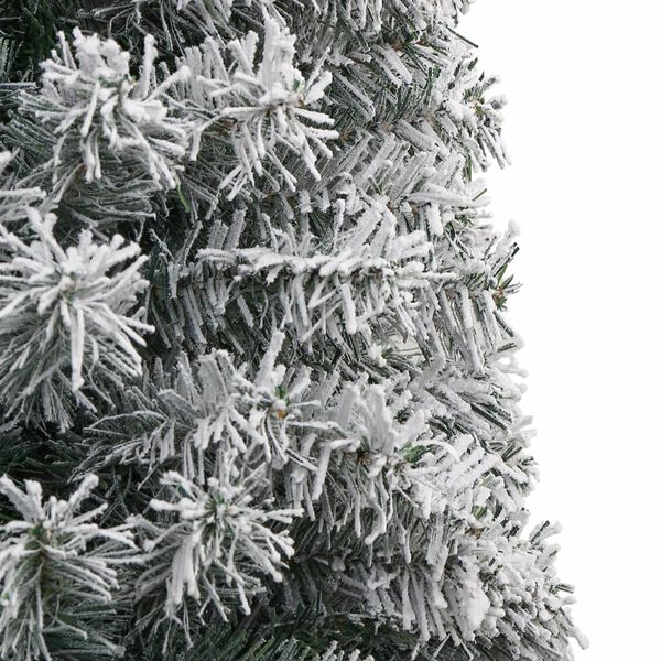 vidaXL Kunstkerstboom smal met standaard en sneeuw 270 PVC