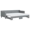 vidaXL Slaapbank onderschuifbed en matrassen 80x200 cm stof lichtgrijs