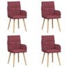 vidaXL Eettafelstoelen 4 st Stof Wijnrood 60 x 56 x 93 cm