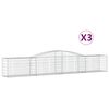 vidaXL Schanskorven 3 st gewelfd 400x50x60/80 cm gegalvaniseerd ijzer