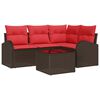 vidaXL Tuin Sofa Set 5 st Bruin poly rattan