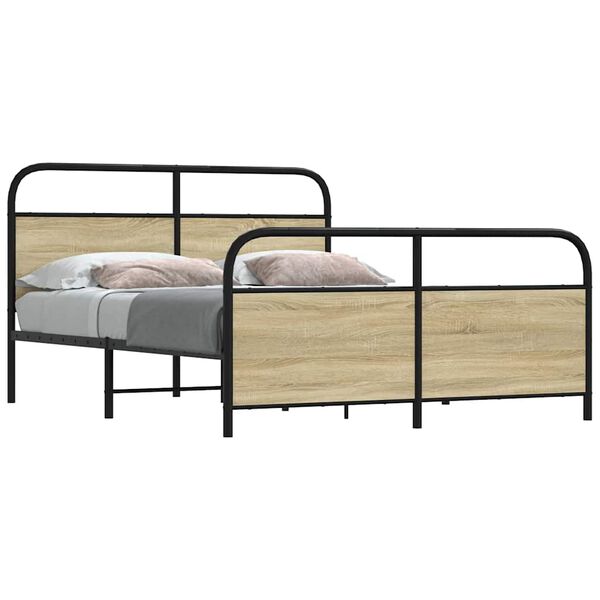 vidaXL Bedframe zonder matras metaal sonoma eikenkleurig 160x200 cm
