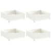 vidaXL Gazonrand 4 st 60 x 60 x 20 cm Staal Wit