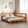 vidaXL Bed met boekenkast zonder matras grenenhout wasbruin 140x190 cm