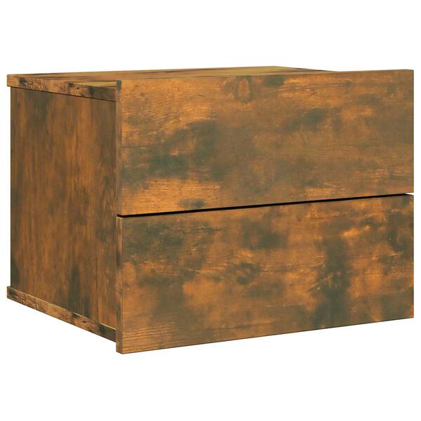 vidaXL Nachtkastje 40x30x30 cm bewerkt hout gerookt eikenkleurig