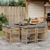 vidaXL 9-delige Tuinset met kussens poly rattan gemengd beige