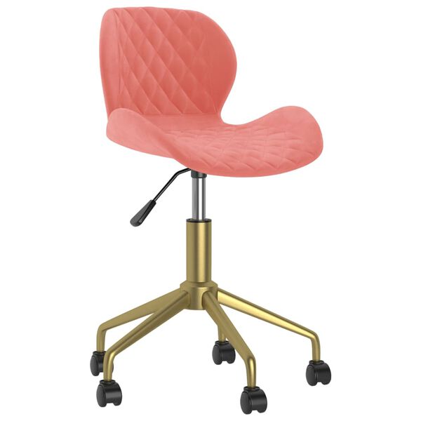 vidaXL Eetkamerstoelen draaibaar 2 st fluweel roze