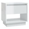 vidaXL Nachtkastje 45x34x44 cm bewerkt hout hoogglans wit