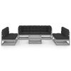 vidaXL 8-delige Loungeset met kussens massief grenenhout
