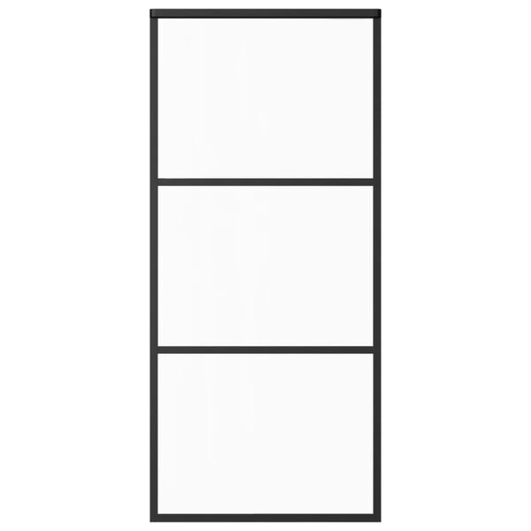 vidaXL Schuifdeur met beslag 90x205 cm aluminium en ESG-glas