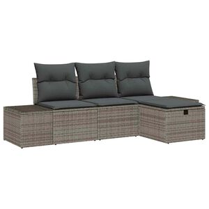 vidaXL Bankstel 4 st poly rattan