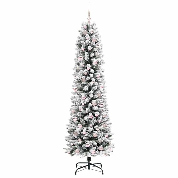 vidaXL Kunstkerstboom met 300 LED Wit 210 cm PVC en Metaal en Plastic