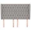 vidaXL Hoofdbord met randen 163x23x118/128 cm stof lichtgrijs