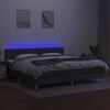 vidaXL Boxspring met matras en LED stof donkergrijs 200x200 cm