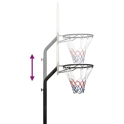 vidaXL Basketbalstandaard 237-307 cm polyetheen wit
