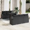 vidaXL Tuin Sofa Set met kussen met opslag 7 pcs Zwart Poly Rattan