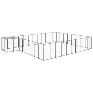 vidaXL Hondenkennel 25,41 m&sup2; staal zwart
