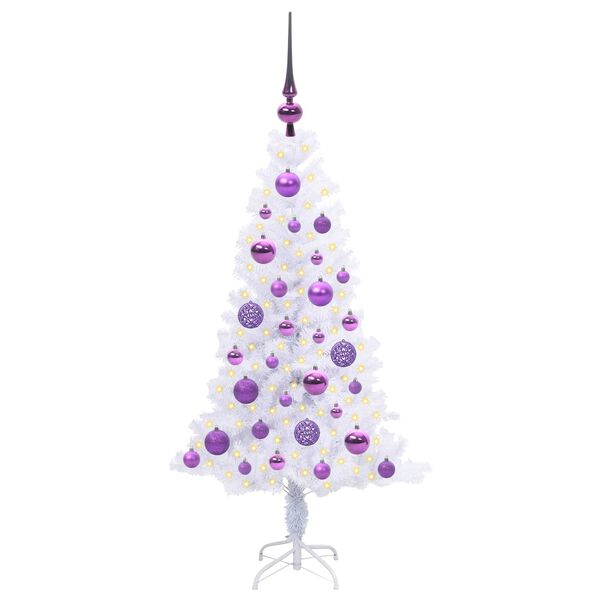 vidaXL Kunstkerstboom met 150 LED Wit 120 cm PVC en Staal