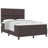 vidaXL Boxspringbed met hoofdeinde Donkerbruin 140 x 190 cm Stof